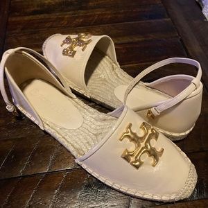 Tory Burch Eleanor D'Orsay Espadrille, Cream,  Size 81/2